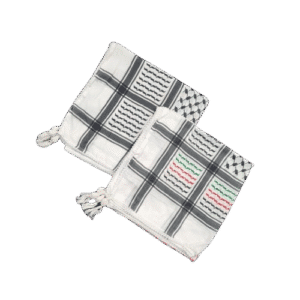 Palestinian Scarf White With Tassels